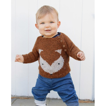 Little Fox by DROPS Design - Bluse Strikkeopskrift str. 1/3 mdr - 7/8 år