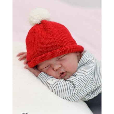 Itsy Bitsy Santa by DROPS Design - Baby Nissehue Strikkeopskrift str. Præmatur -3/4 år