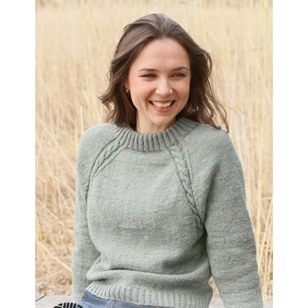 Sage Twist by DROPS Design - Bluse Strikkeopskrift str. S - XXXL