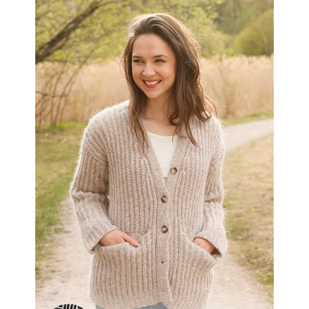 Autumn Medley Cardigan by DROPS Design - Cardigan Strikkeopskrift str. S - XXXL