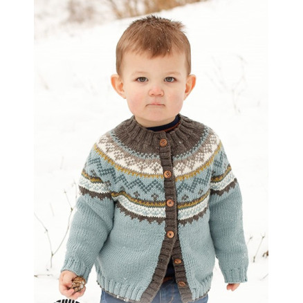 Edge of the Woods Jacket by DROPS Design - Cardigan Strikkeopskrift str. 2-12 år
