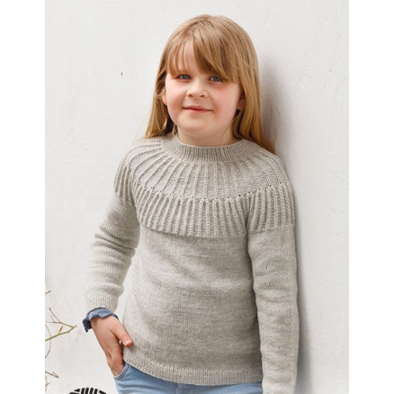 Hermine by DROPS Design - Bluse Strikkeopskrift str. 2-12 år