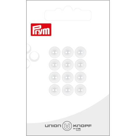 Prym Plastikknap Hvid 8mm - 12 stk