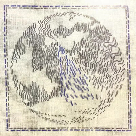 Dronningens Broderi broderikit - Dansk Vejr Februar 24 x 24 cm - Design af Dronning Margrethe II