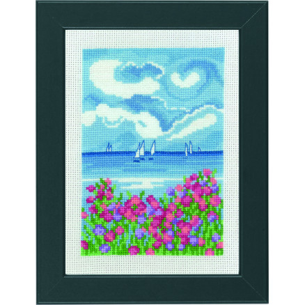 Permin Broderikit Sejlskibe 13x18cm