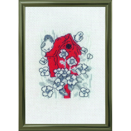 Permin Broderikit Fuglehus 10x15cm