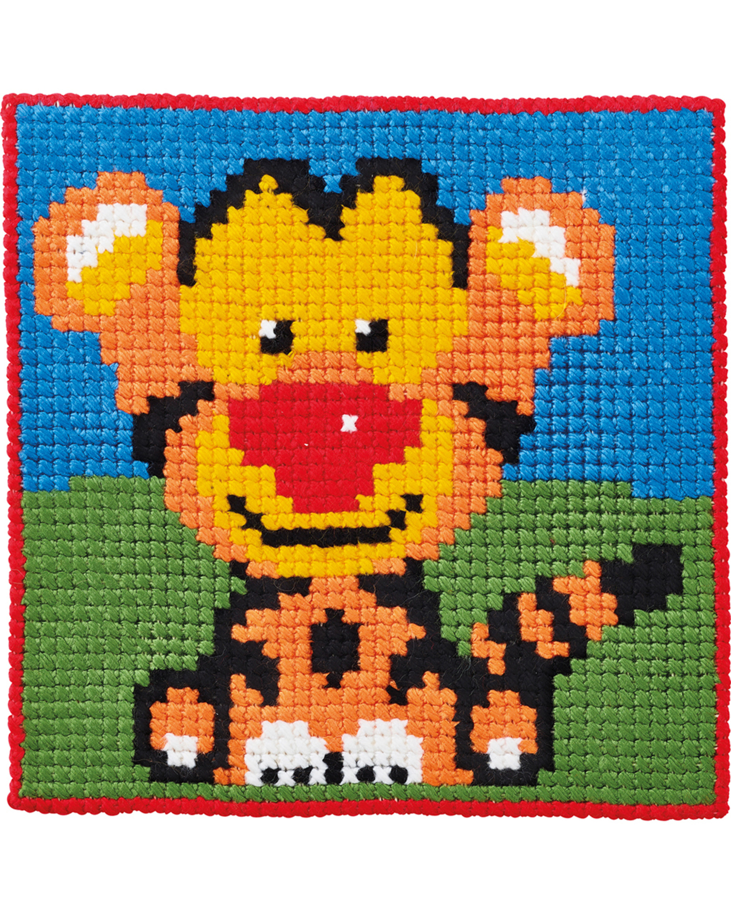 Permin Broderi - Påtegnet broderikit til børn med Tiger - 9381