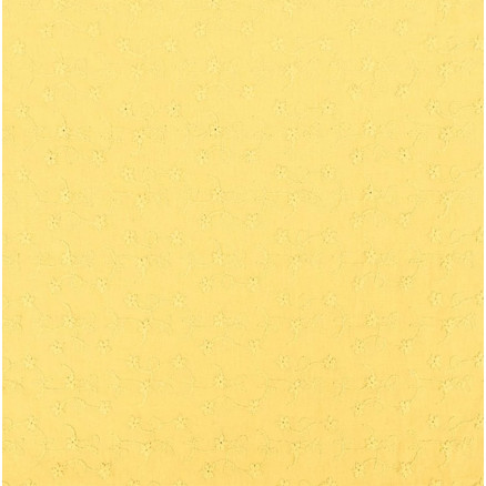 Bomuldsstof m/Broderi 135cm 632 Gul - 50cm