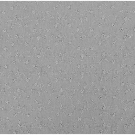 Bomuldsstof m/Broderi 135cm 764 Grå - 50cm