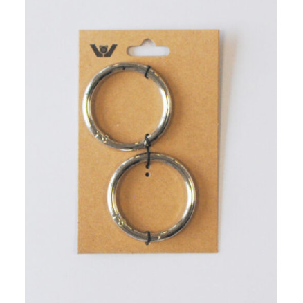 Karabinhage Ring 32mm Sølv - 2 stk