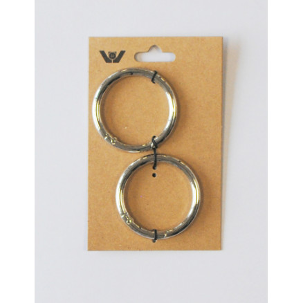 Karabinhage Ring 38mm Sølv - 2 stk