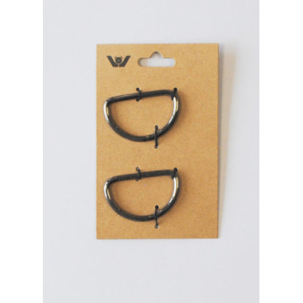 D-ring 38mm Gun Metal - 2 stk