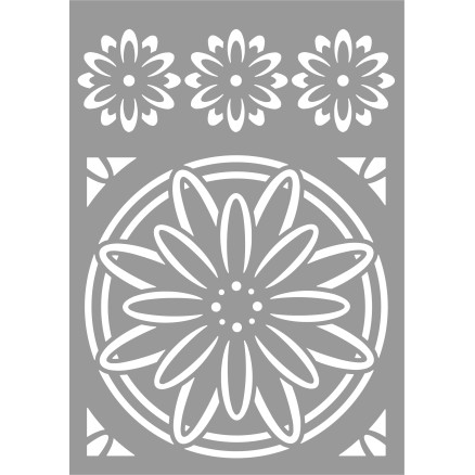 Stencils/Skabelon Blomster 15 x 21 cm