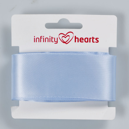 Infinity Hearts Satinbånd Dobbeltsidet 38mm 307 Lys Blå - 5m