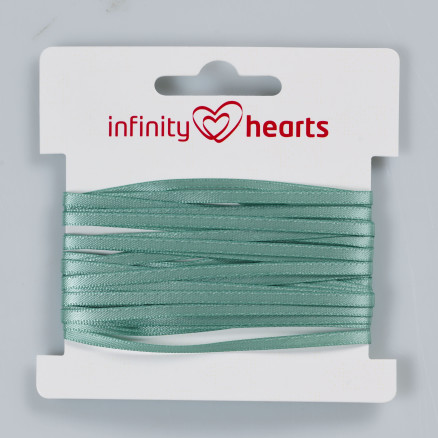 Infinity Hearts Satinbånd Dobbeltsidet 3mm 577 Støvet Grøn - 5m