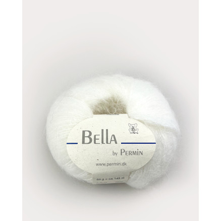 Permin Bella Mohair Garn 01 Hvid