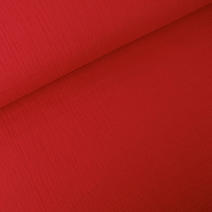 Bomuld Crepe Stof 135cm 4040 Rød - 50cm