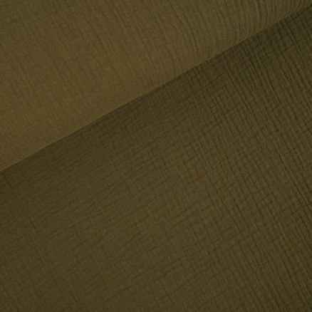 Bomuld Crepe Stof 135cm 043 Khaki - 50cm