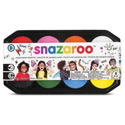 Snazaroo Sminkefarve palette 8x18ml ass. farver
