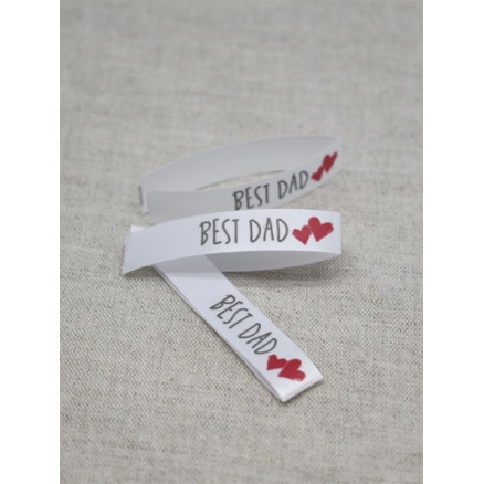 Label Best Dad Hvid - 5 stk