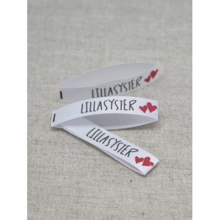 Label Svensk Lillasyster Hvid - 5 stk