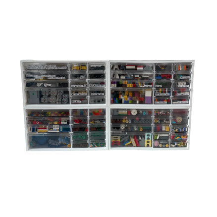 Infinity Hearts Skuffesystem / Opbevaringsreol / Skuffereol / Skuffedarium til LEGO - 4 stk