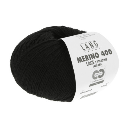 Lang Yarns Merino 400 Lace Garn 04 Sort