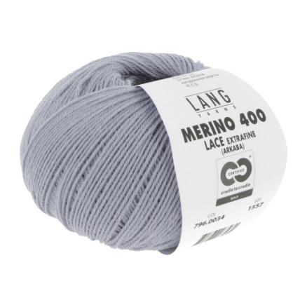 Lang Yarns Merino 400 Lace Garn 34 Lys Denim