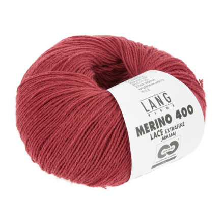 Lang Yarns Merino 400 Lace Garn 61 Rød Melange