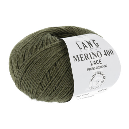 Lang Yarns Merino 400 Lace Garn 98 Oliven