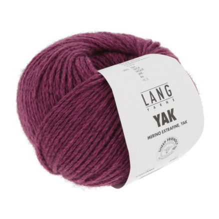 Lang Yarns Yak Garn 65 Hindbær Melange