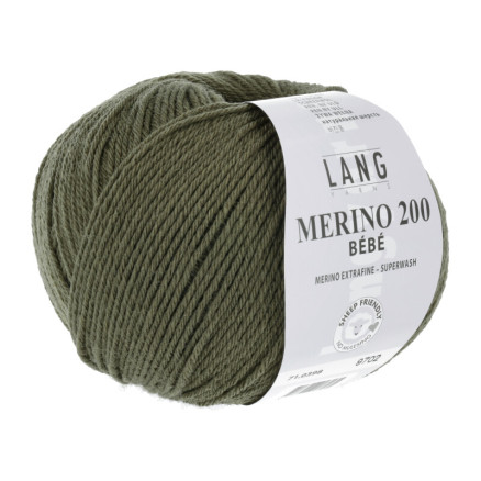 Lang Yarns Merino 200 Bebe Garn 398 Oliven