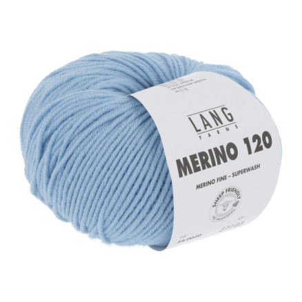 Lang Yarns Merino 120 Garn 20 Lys Blå