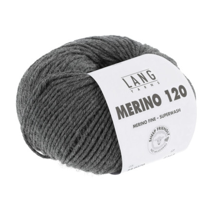Lang Yarns Merino 120 Garn 270 Mørk Grå Melange