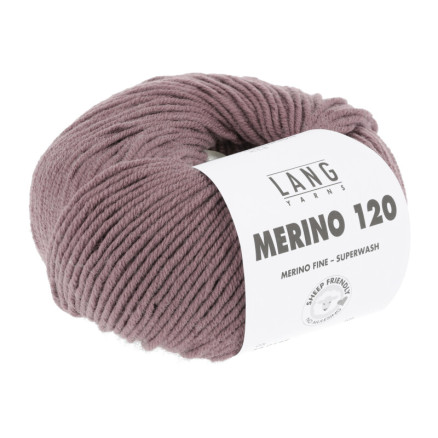 Lang Yarns Merino 120 Garn 148 Mørke Gammelrosa