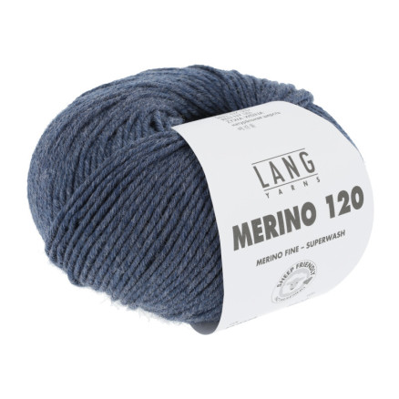 Lang Yarns Merino 120 Garn 234 Mørk Denim Melange