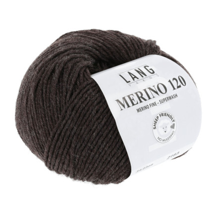 Lang Yarns Merino 120 Garn 368 Mørk Brun Melange