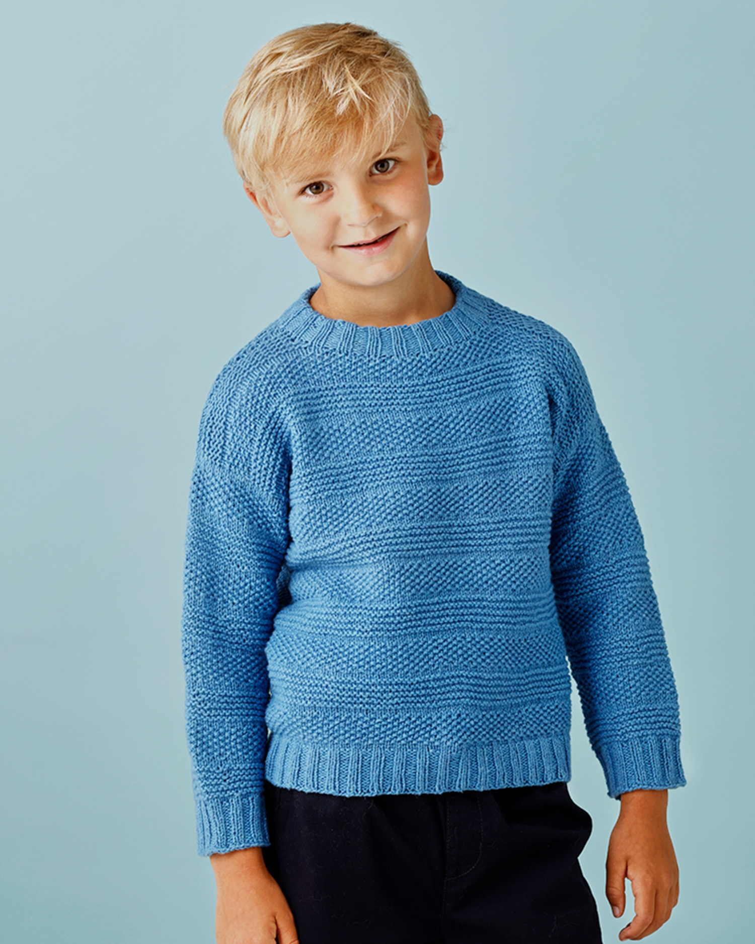 Sweater med striber i struktur (digital opskrift)