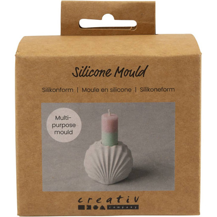 Silikoneform, Muslingelysestage, H: 5,5 cm, L: 6,8 cm, B: 5,5 cm, 1 stk.