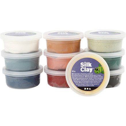 Silk ClayÂ®, douche farver, 10x40g/ 1 pk.