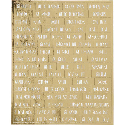Stickers, ark 10x11,5 cm, guld, 4stk./ 1 pk.