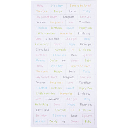 Stickers, baby, ark 12x23 cm, 2x84stk./ 1 pk.
