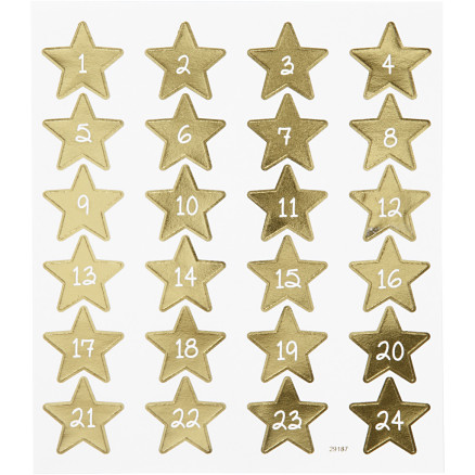 Stickers, kalendertal, ark 15x16,5 cm, 1 ark