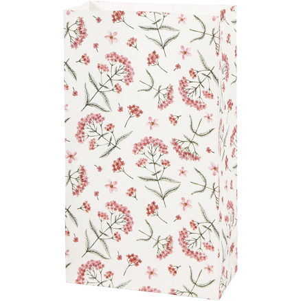 Papirposer, blomster, H: 21 cm, str. 6x12 cm, 80 g, 8stk./ 1 pk.