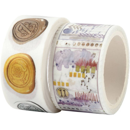 Masking Tape, Segl- og landskabsmotiver, L: 3+5 M, B: 20+25 mm, 2rl./ 1 pk.