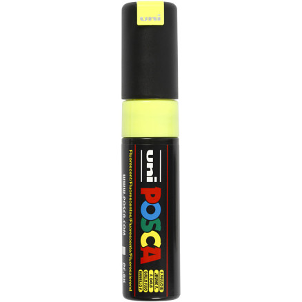Posca Tusch, fluo yellow, nr. PC-8K, streg 8 mm, 1 stk.
