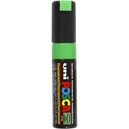 Posca Tusch, fluo green, nr. PC-8K, streg 8 mm, 1 stk.