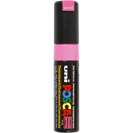 Posca Tusch, fluo pink, nr. PC-8K, streg 8 mm, 1 stk.