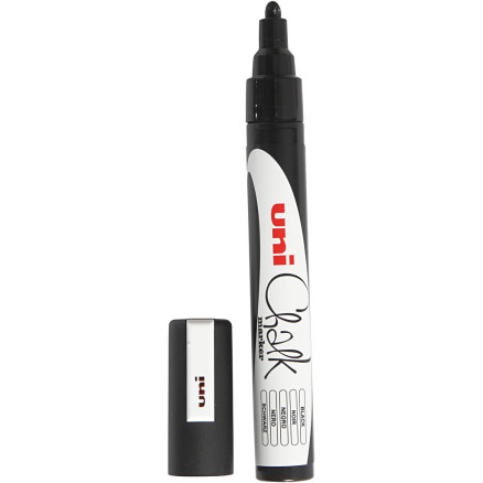 Chalk Marker, Sort , stregtykkelse:, 1stk.