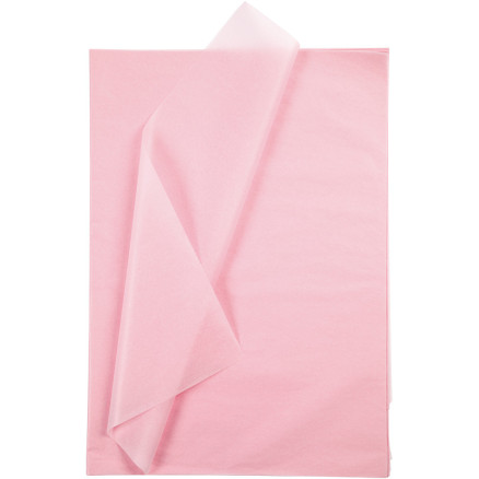 Silkepapir, ark 50x70 cm, 17 g, lys rosa, 10ark/ 1 pk.